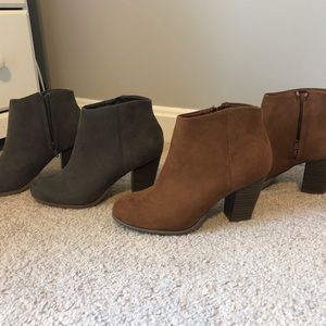 2 pairs of heeled booties